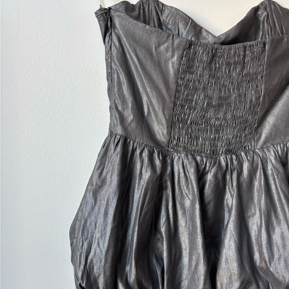 Silver Strapless Bubble Dress - image 5